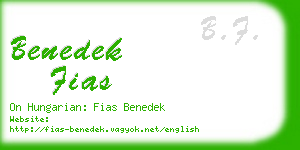 benedek fias business card